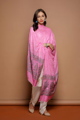 Floral Border Kani Pashmina Stole - The Pashm